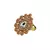 Brass Gold Platted  Peach Stone Studded  Ring With Adjustable
