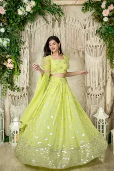pista sequins georgette work lehenga set choli with dupatta 