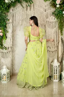 pista sequins georgette work lehenga set choli with dupatta 