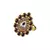 Brass Gold Platted  Purple Stone Studded  Ring With Adjustable