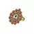 Brass Gold Platted  Pink Stone Studded  Ring With Adjustable