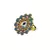 Brass Gold Platted  Blue Stone Studded  Ring With Adjustable