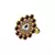 Brass Gold Platted  Maroon Stone Studded  Ring With Adjustable