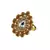 Brass Gold Platted  Golden Stone Studded  Ring With Adjustable