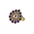 Brass Gold Platted  Blue Stone Studded  Ring With Adjustable