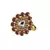 Brass Gold Platted  Pink Stone Studded  Ring With Adjustable