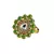 Brass Gold Platted  Green Stone Studded  Ring With Adjustable