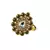 Brass Gold Platted  Green Stone Studded  Ring With Adjustable