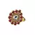 Brass Gold Platted  Pink Stone Studded  Ring With Adjustable