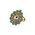 Brass Gold Platted  Blue Stone Studded  Ring With Adjustable