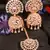 Rose Gold Plated Pink Stone Jhumka with Tikka 216ED686