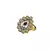 Brass Gold Platted  White Stone Studded  Ring With Adjustable