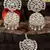 Rhodium Plated Mint Stone Jhumka with Tikka 216ED689