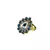 Brass Gold Platted  Blue Stone Studded  Ring With Adjustable