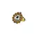 Brass Gold Platted  Golden Stone Studded  Ring With Adjustable