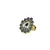 Brass Gold Platted  Blue Stone Studded  Ring With Adjustable