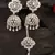 Rhodium Plated Mint Stone Jhumka with Tikka 216ED696