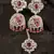 Rhodium Plated Hydro Ruby Stone Jhumka with Tikka 216ED697