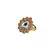 Brass Gold Platted  Peach Stone Studded  Ring With Adjustable