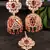 Rose Gold Plated Hydro Ruby Stone Jhumka with Tikka 216ED702