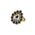 Brass Gold Platted  Purple Stone Studded  Ring With Adjustable