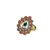 Brass Gold Platted  Pink Stone Studded  Ring With Adjustable