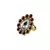 Brass Gold Platted  Maroon Stone Studded  Ring With Adjustable