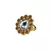 Brass Gold Platted  Golden Stone Studded  Ring With Adjustable