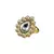 Brass Gold Platted  White Stone Studded  Ring With Adjustable