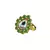 Brass Gold Platted  Green Stone Studded  Ring With Adjustable