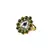 Brass Gold Platted  Green Stone Studded  Ring With Adjustable