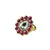 Brass Gold Platted  Pink Stone Studded  Ring With Adjustable