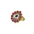 Brass Gold Platted  Pink Stone Studded  Ring With Adjustable