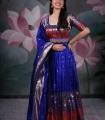 BK Mrugula Paithani Anarkali Dress with Dupatta and belt set