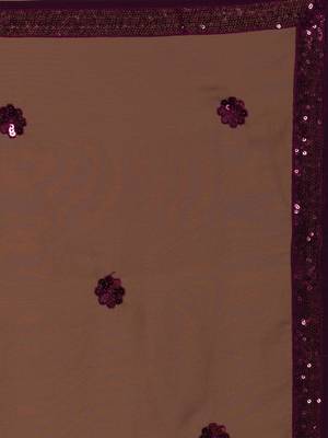 Elegant Purple Embroidered Georgette Festive Wear Lehenga Choli Set   8