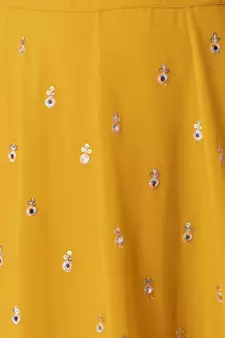  yellow embroidered georgette festive lehenga set choli with dupatta 