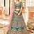 teal blue embroidered velvet bridal lehenga set choli with dupatta