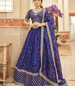 Wonderful Blue Embroidered Organza Wedding Wear Lehenga Choli  