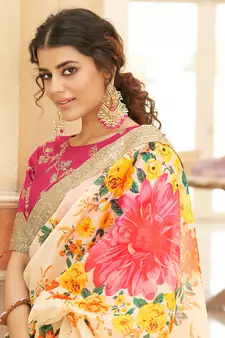 green & white embroidered art silk lehenga set choli with dupatta