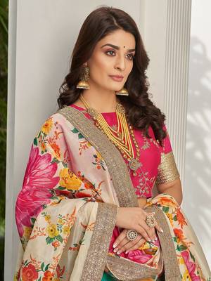 green & white embroidered art silk lehenga set choli with dupatta 6