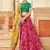 pink & yellow embroidered art silk lehenga set choli with dupatta
