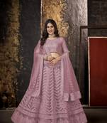 Heavy Designer Net Lehenga Set In Girlish Purple Colour For Wedding Function