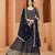 Ethnic Blue Colour Anarkali Suit For Girlish Party Looks With Heavy Embroidery Work
