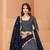 Ethnic Blue Colour Anarkali Suit For Girlish Party Looks With Heavy Embroidery Work