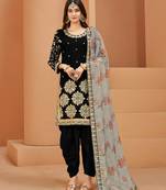 Ethnic Green Colour Mirror Work Patiala Suit For Festive Season