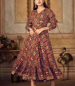 Beautiful Blue Colour Smart And Stylish Printed Kurti In Rayon Fabric