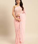 Kasee Fancy Designer Pink Georgette With Embellished Sequence Saree 
