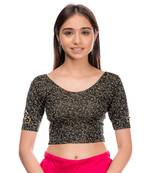 Taru Applique Flowers Floral Stretchable Lycra Blouse By Advi