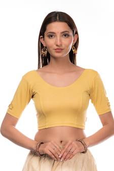Taru Applique Flowers Floral Stretchable Lycra Blouse By Advi