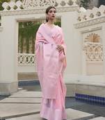 Rose Pink Kevaah Linen Fancy Styles Designer Linen Saree Collection